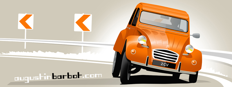 Augustin BARBOT - CITROEN 2CV deudeuche 1973 orange seventies oldtimer 602cc